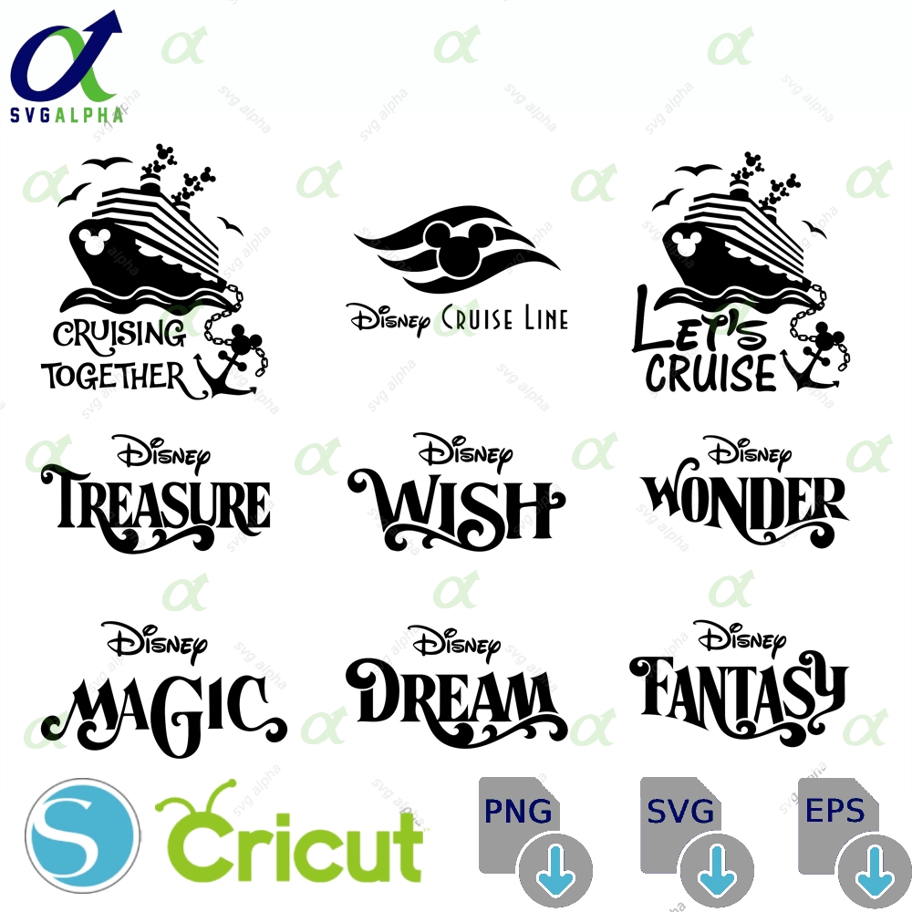 Cruise Svg Mickey Cruise Png Clipart Bundle Cruise Ship Svgmouse Cruise Ship Names Logo Bundle - Treasure Fantasy Dream Wish Wonder Magic